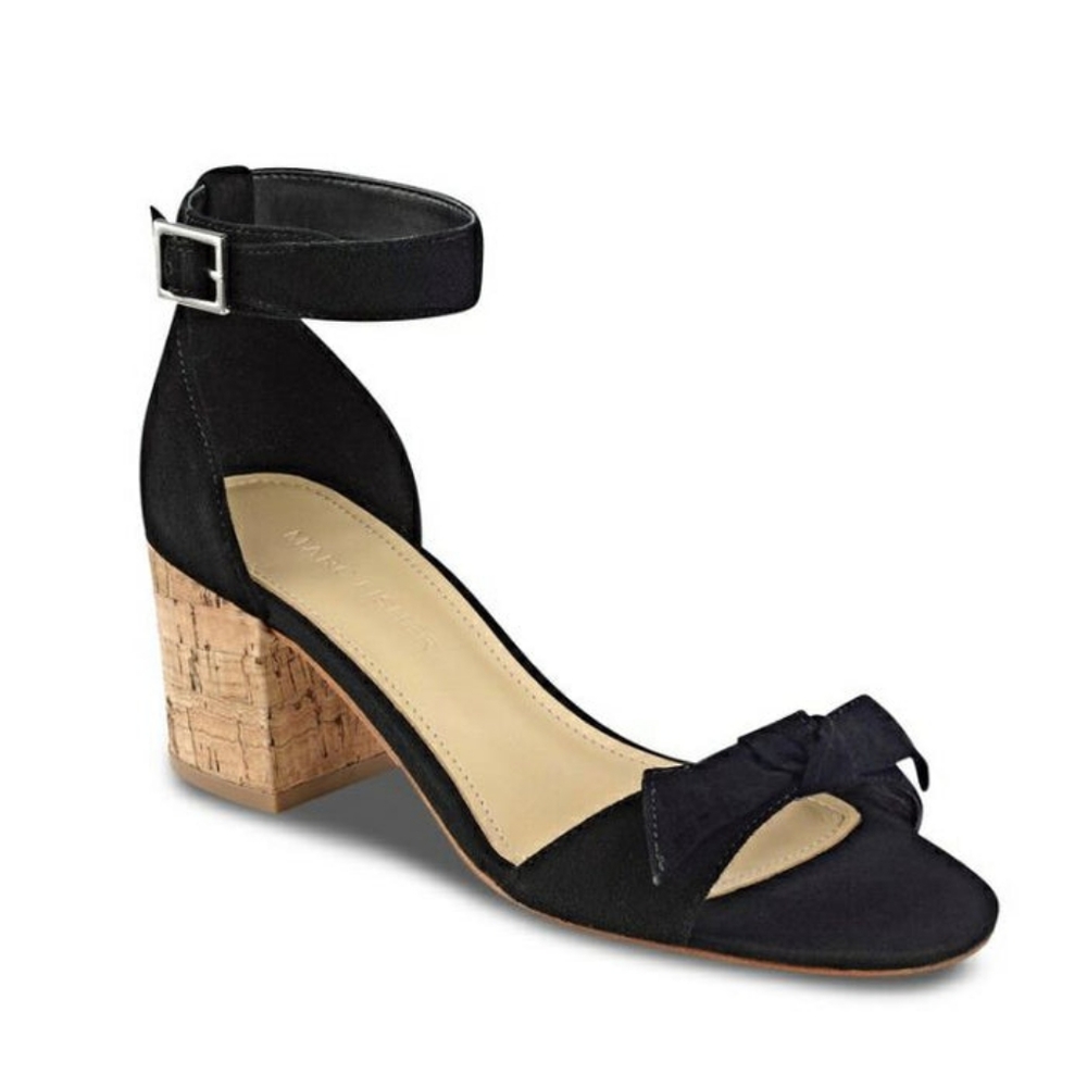 Marc Fisher Radela Suede Cork Block Heel Sandals